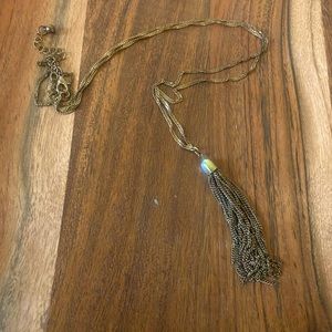 Women’s Vintage Dangle Tasseled Brass Color Necklace